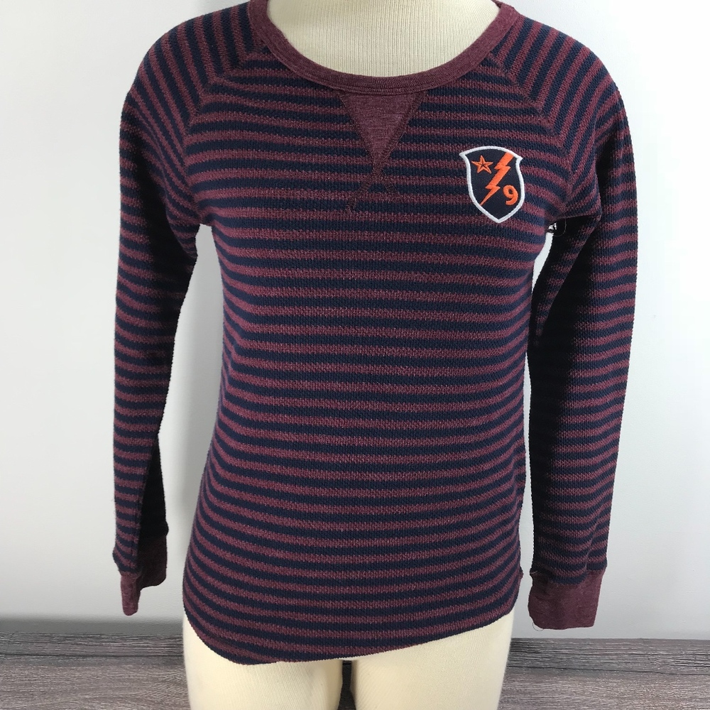 P.S.by Aeropostale Navy Maroon Patch Light Sweater